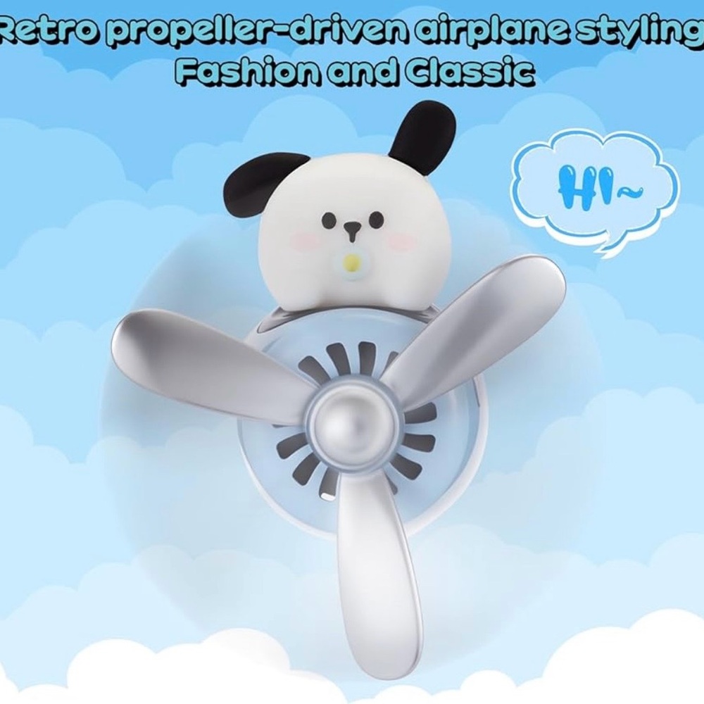 🐶✈️ Bubble Dog Pilot Car Air Freshener Diffuser | Spinning Propeller (2 Scents) - Picture 6 of 6